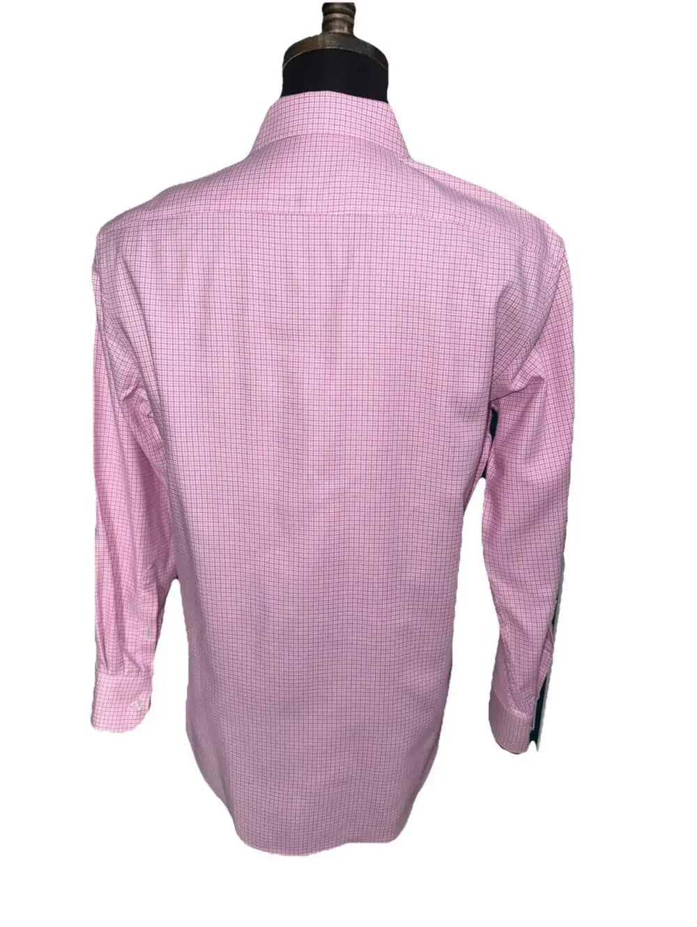 TAILORBYRD Men’s Cotton Non-Iron Trim Fit Shirt In Pink Check-Size 15.5|Medium - Picture 8 of 13